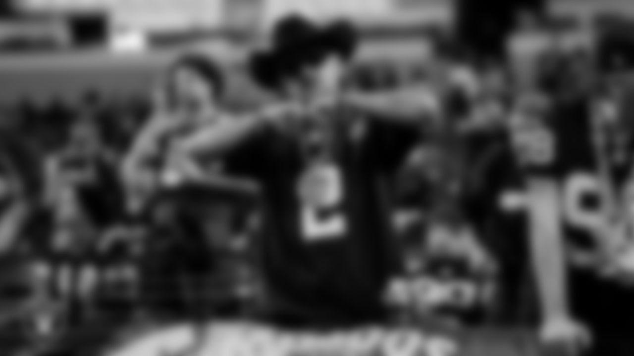 Fans before the Las Vegas Raiders' regular season home game against the Dallas Cowboys at Allegiant Stadium.