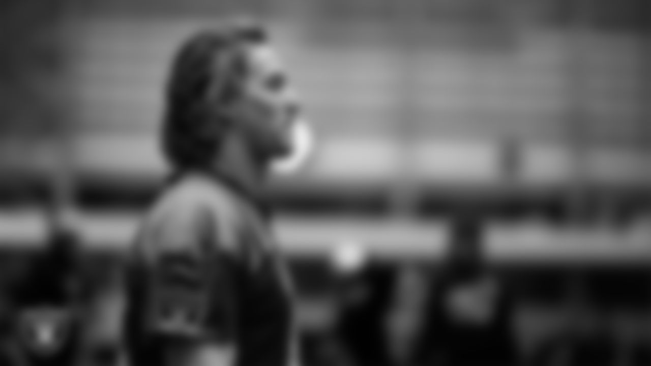 Las Vegas Raiders quarterback Kenny Pickett (15) during practice at Intermountain Health Performance Center.