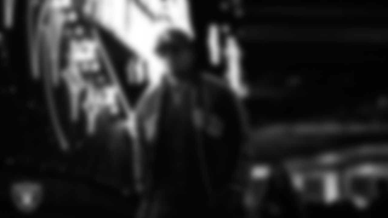 Las Vegas Raiders running back Chris Collier (35) arrives to the regular season home game against the Dallas Cowboys at Allegiant Stadium.