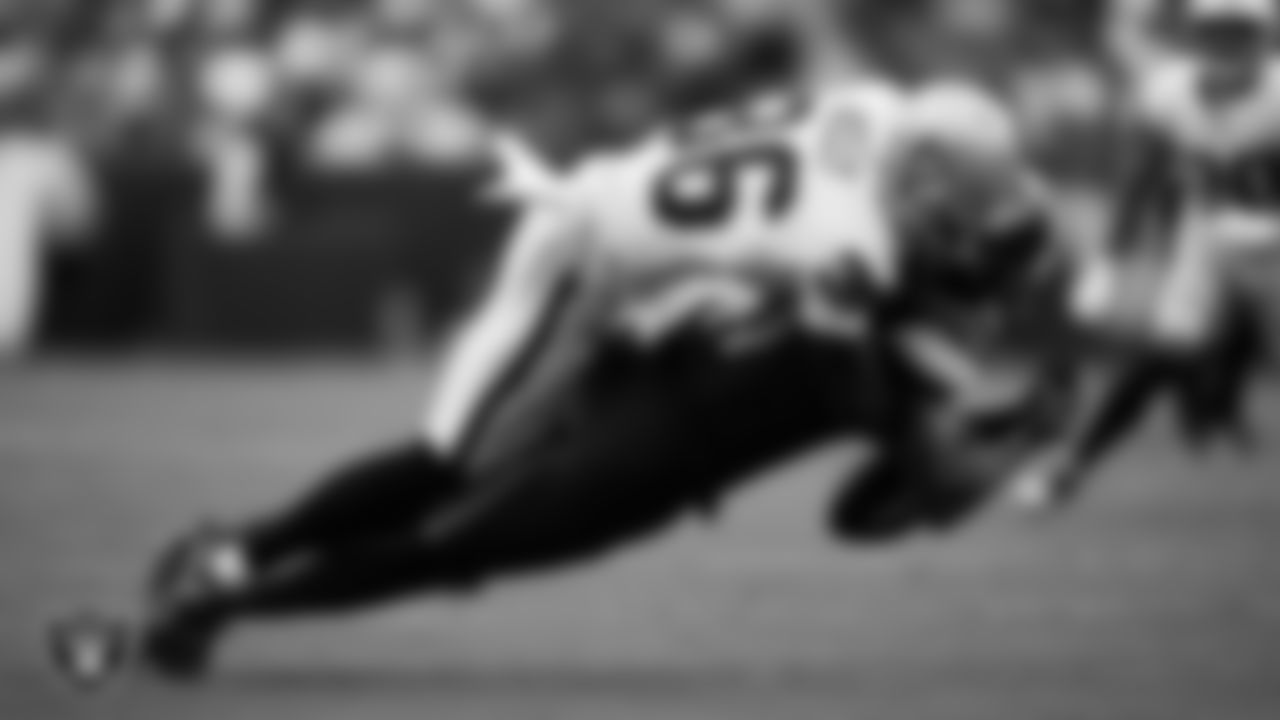 Las Vegas Raiders cornerback Kyu Blu Kelly (36) breaks up a pass during the regular season away game against the Washington Commanders at Northwest Stadium.