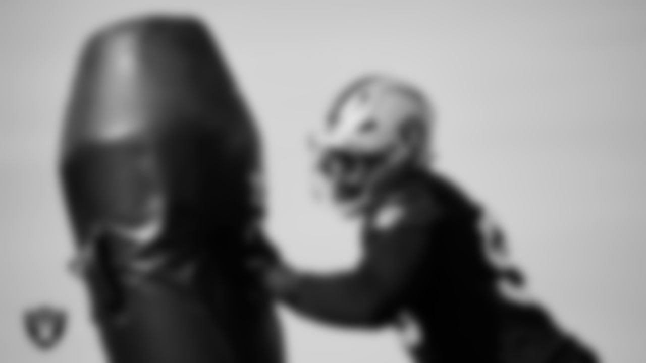 Las Vegas Raiders defensive tackle Thomas Booker IV (99) during practice at Intermountain Health Performance Center.