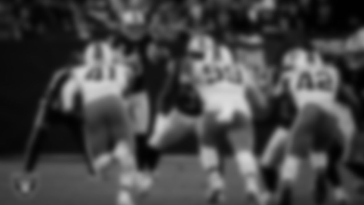 Las Vegas Raiders punter AJ Cole (6) receives the snap during the regular season home game against the Cleveland Browns at Allegiant Stadium.