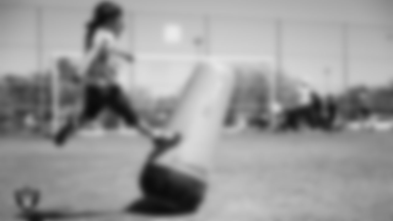 Athletes go through drills during the NFL Flag Regional Championship at Heritage Park.