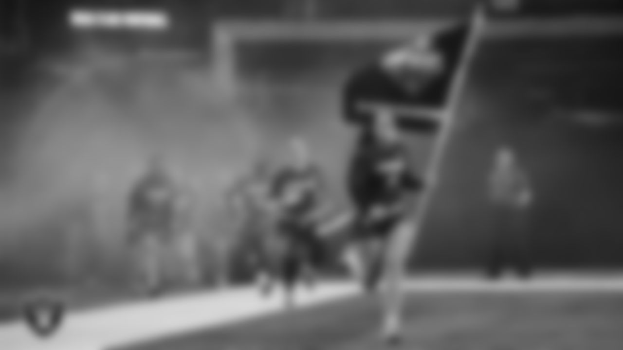 Shadow Ridge High School takes the field before the NIAA 5A Flag Football State Championship game against Bishop Gorman High School at Allegiant Stadium.