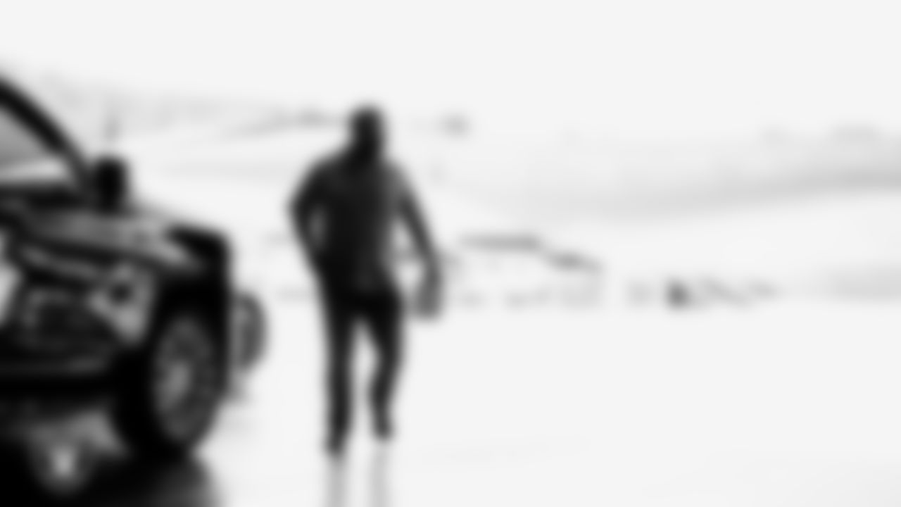 Las Vegas Raiders center/guard Jordan Meredith (61) arrives to the regular season home game against the Jacksonville Jaguars at Allegiant Stadium.