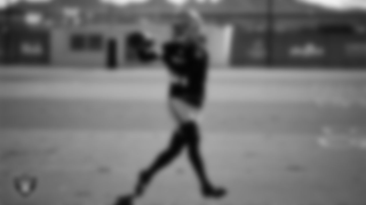 Las Vegas Raiders wide receiver Alex Bachman (81) during practice at Intermountain Health Performance Center.