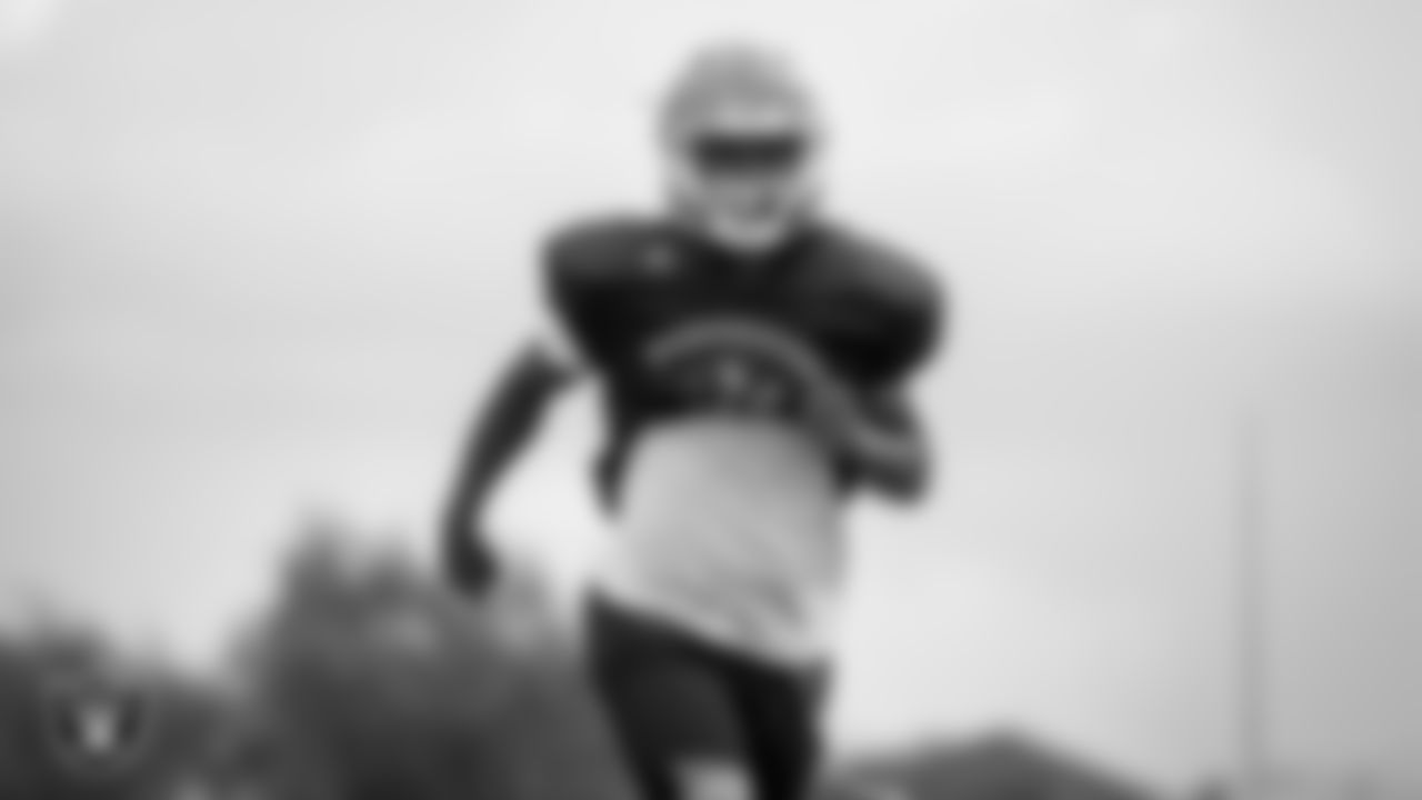 A Canyon Springs High School football team member during practice at Canyon Springs High School.