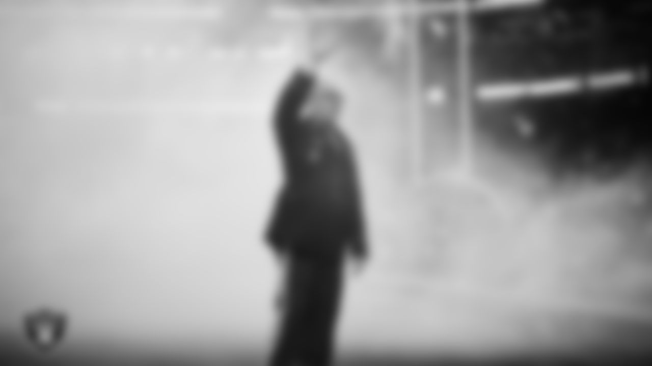 United States Army Veteran Michale Stevenson during the regular season home game against the Kansas City Chiefs at Allegiant Stadium.