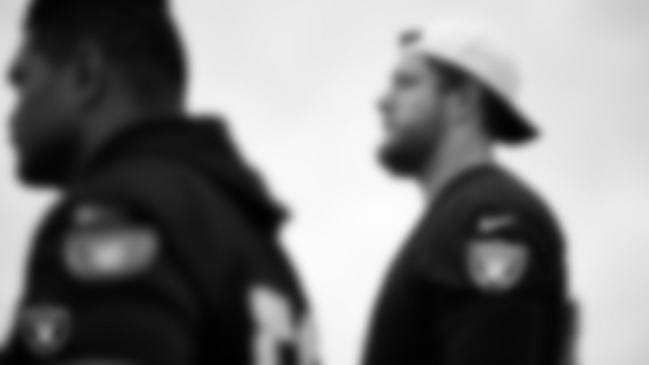 Las Vegas Raiders tackle Kolton Miller (74) during practice at Intermountain Health Performance Center.