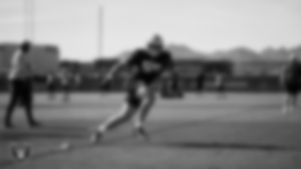 Las Vegas Raiders linebacker Cody Lindenberg (55) on the field for practice at 2025 Training Camp at Intermountain Health Performance Center.