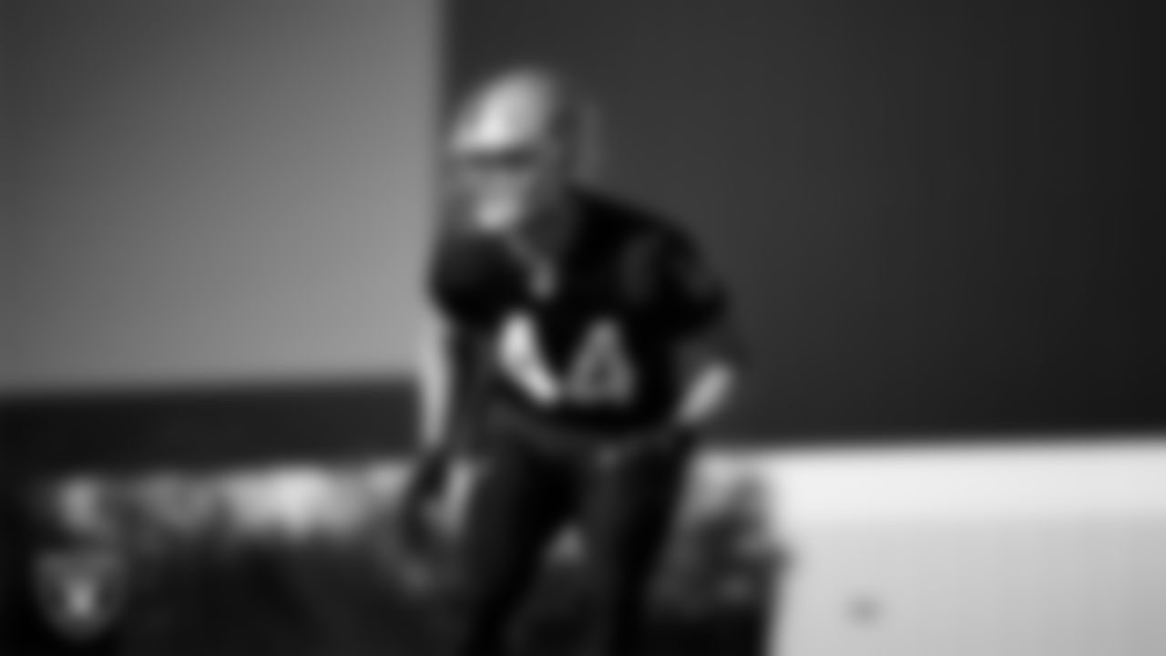 Las Vegas Raiders linebacker Tommy Eichenberg (44) during practice at Intermountain Health Performance Center.