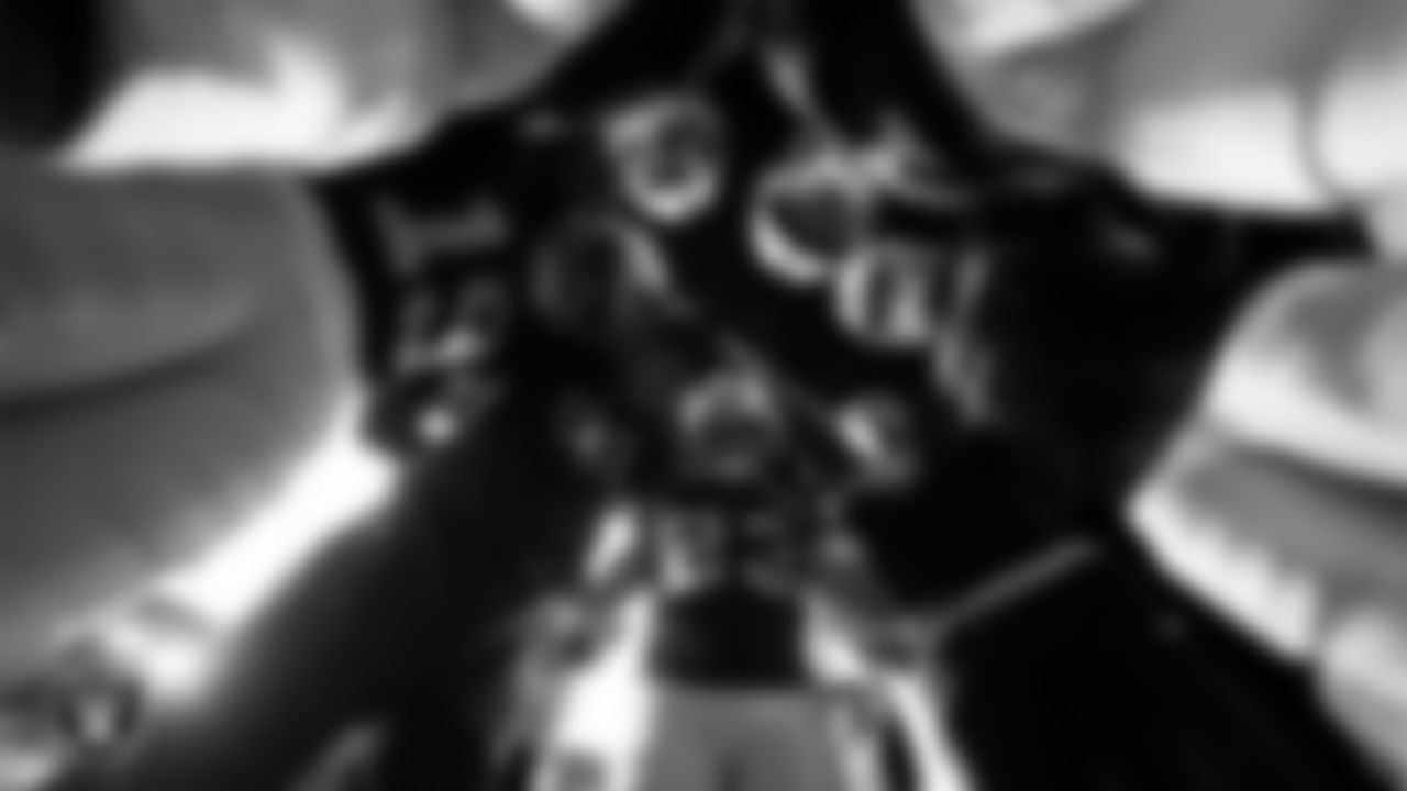 The Las Vegas Raiders returners huddle in the tunnel before the regular season home game against the Denver Broncos at Allegiant Stadium.