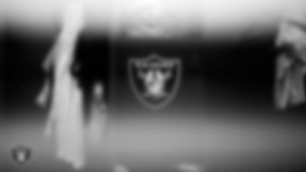 A locker in the locker room prior to the Las Vegas Raiders' arrival for their regular season home game against the New York Giants at Allegiant Stadium.