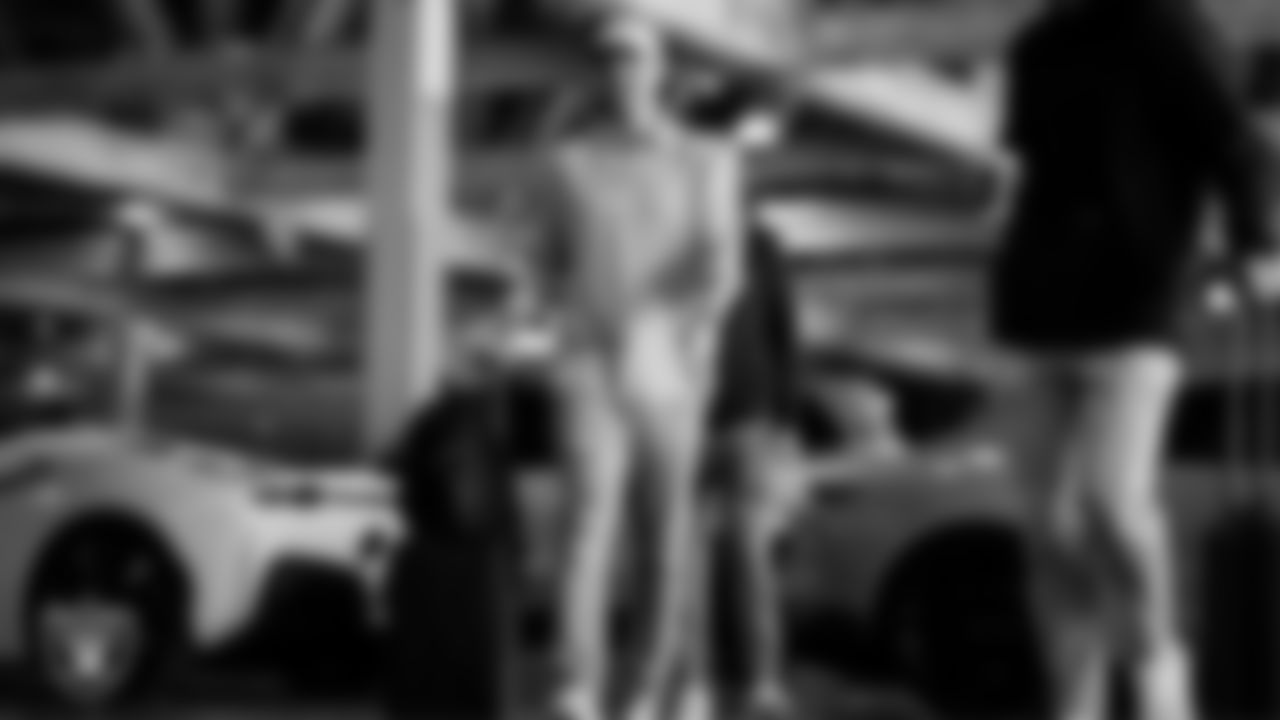 Las Vegas Raiders punter AJ Cole (6) arrives to the regular season home game against the Jacksonville Jaguars at Allegiant Stadium.