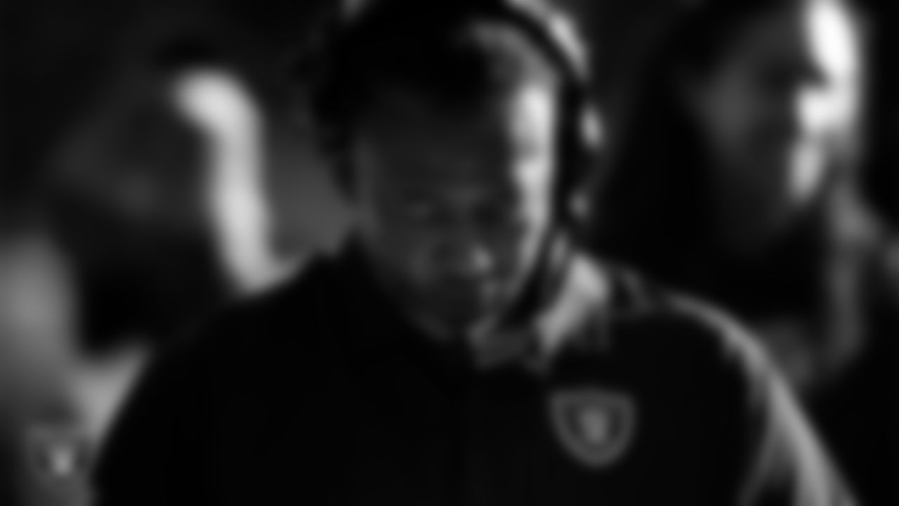 Las Vegas Raiders defensive coordinator Patrick Graham on the sidelines during the regular season away game against the Houston Texans at NRG Stadium.