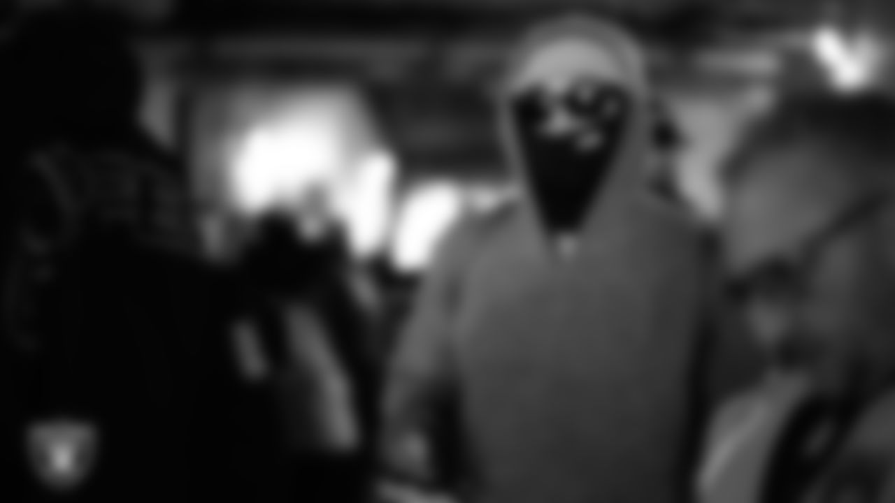 Las Vegas Raiders wide receiver Jack Bech (18) arrives to the regular season away game against the Philadelphia Eagles at Lincoln Financial Field.