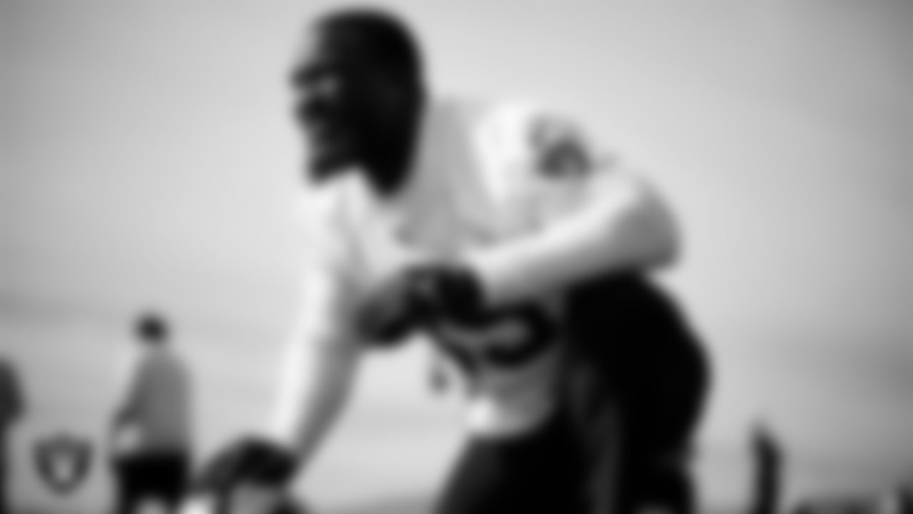 Las Vegas Raiders linebacker Devin White (45) during practice at Intermountain Health Performance Center.