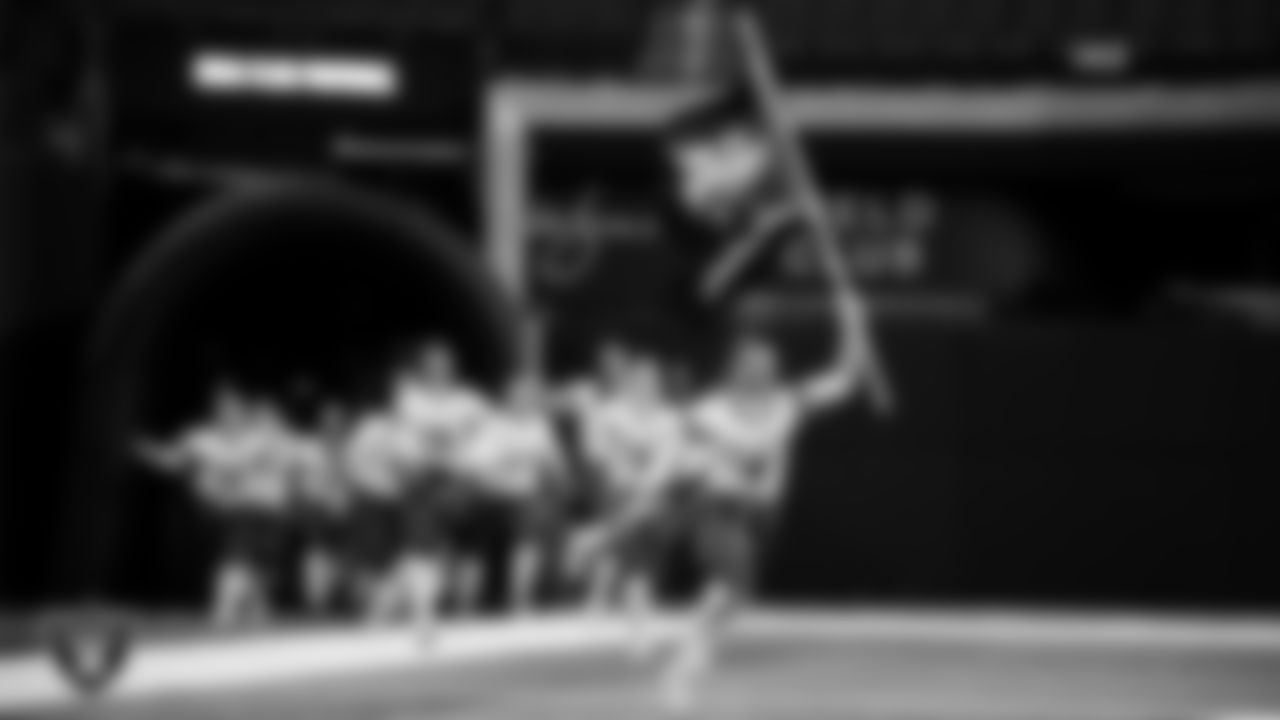 Green Valley High School takes the field before the NIAA 4A Flag Football State Championship game against Sierra Vista High School at Allegiant Stadium.