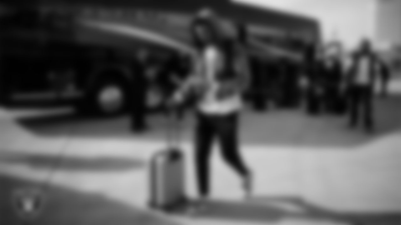 Las Vegas Raiders cornerback Darien Porter (26) departs for the regular season away game against the Los Angeles Chargers.