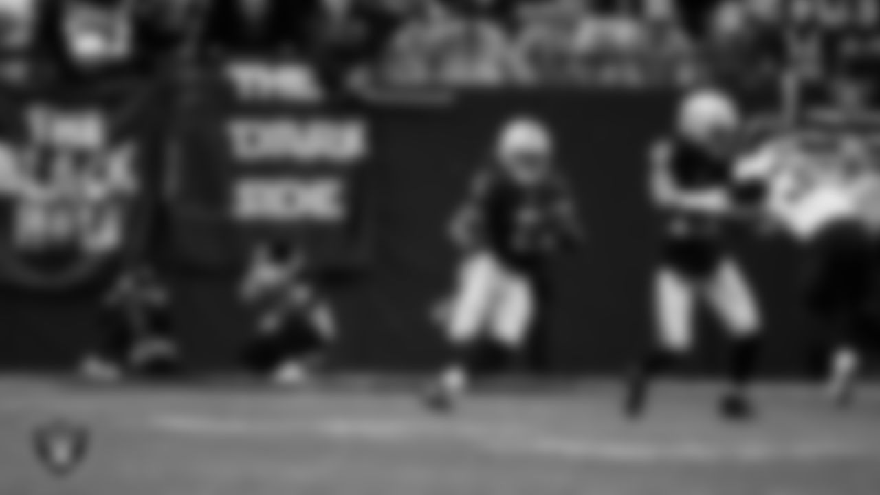 Las Vegas Raiders running back Ashton Jeanty (2) runs after making a catch during the regular season home game against the Jacksonville Jaguars at Allegiant Stadium.