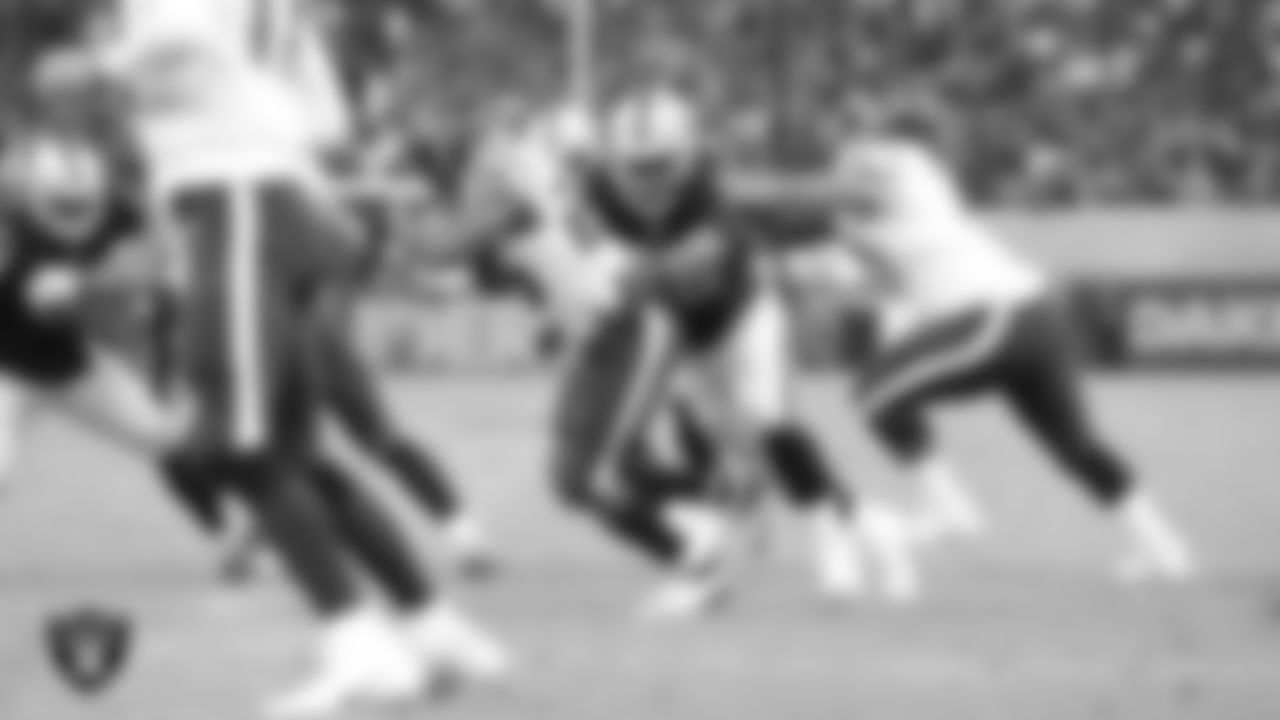 Oakland Raiders defensive end Denico Autry (96) during the regular reason away game against the Houston Texans at Estadio Azteca, Monday, November 21, 2016, in Mexico City, Mex.