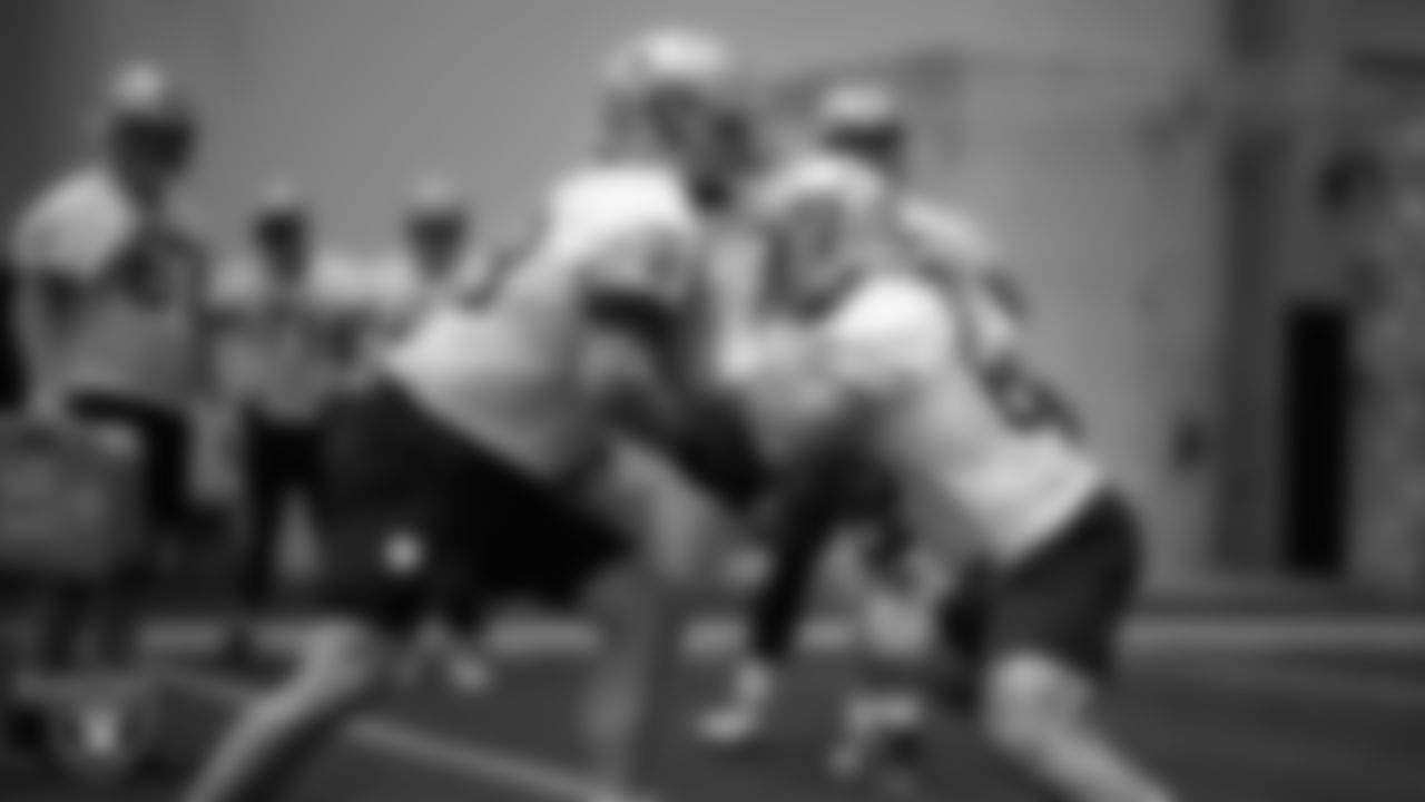 Las Vegas Raiders tackle Dalton Wagner (78) and guard Cody Whitehair (65) during practice at Intermountain Health Performance Center.