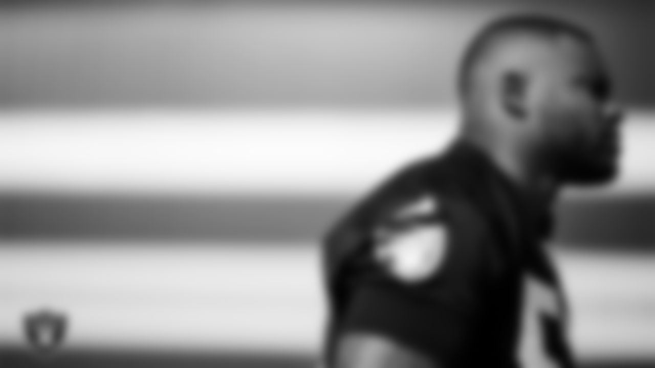 Las Vegas Raiders linebacker Elandon Roberts (52) during practice at Intermountain Health Performance Center.