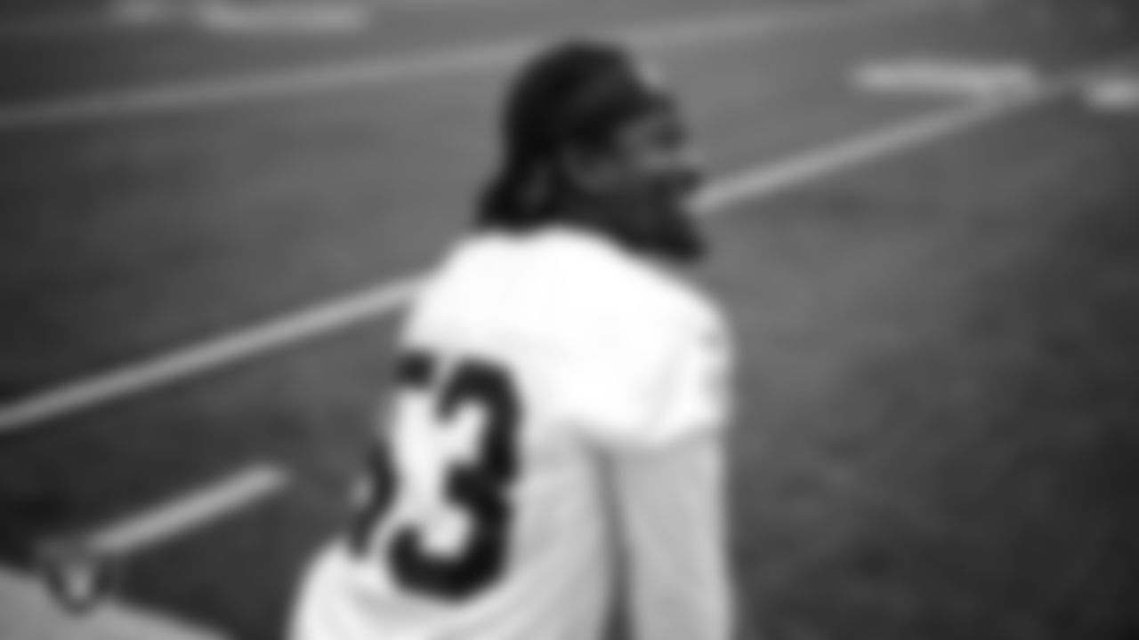 Las Vegas Raiders linebacker Brian Asamoah II (53) during practice at Intermountain Health Performance Center.