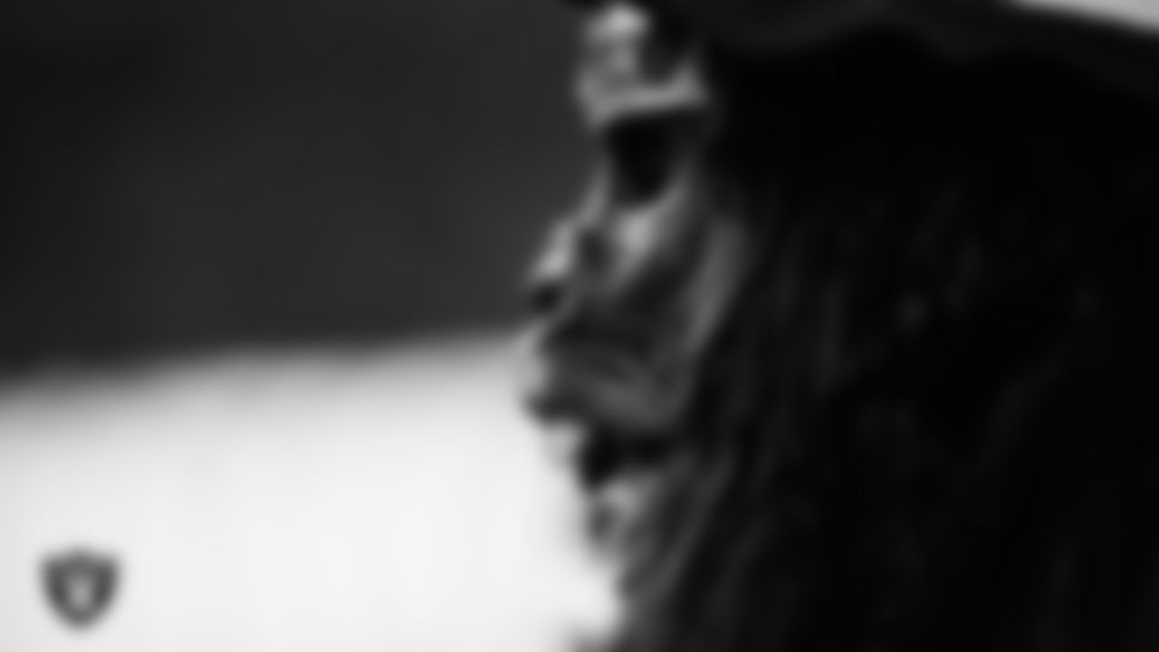 A fan during the Las Vegas Raiders' regular season home game against the Kansas City Chiefs at Allegiant Stadium.