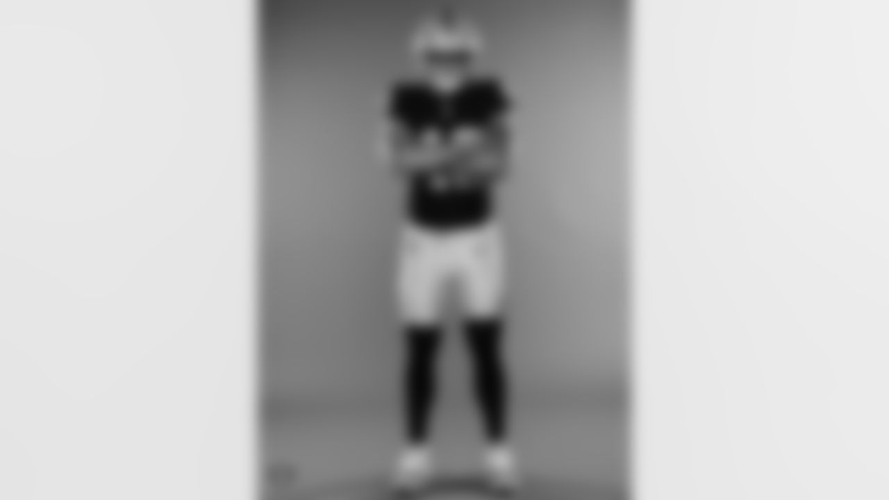 Las Vegas Raiders tight end Carter Runyon (46) poses for a photo at the 2025 Raiders Media Day.