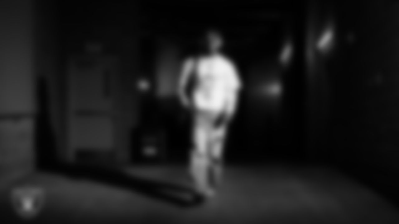 Las Vegas Raiders wide receiver Dont'e Thornton Jr. (10) arrives to the regular season away game against the Houston Texans at NRG Stadium.