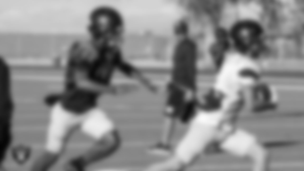 Members of the Desert Oasis High School football team during practice at Desert Oasis High School.