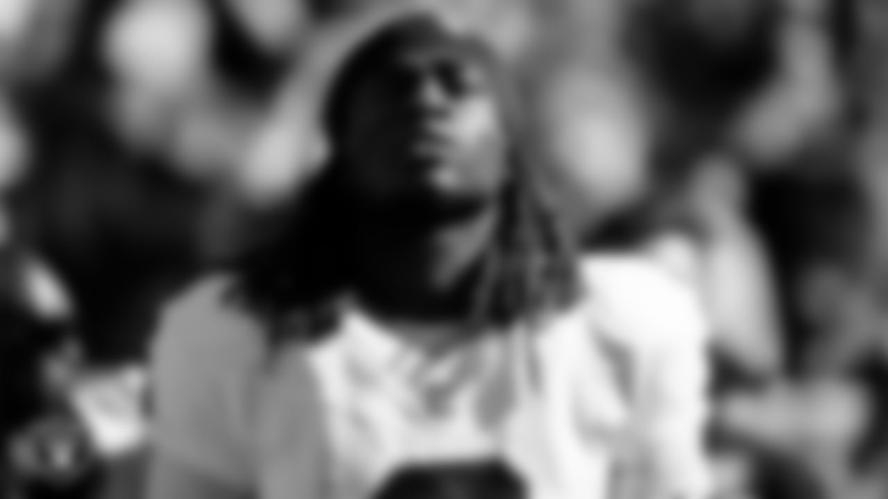 Las Vegas Raiders running back Ashton Jeanty (2) during the national anthem before the regular season away game against the Kansas City Chiefs at GEHA Field at Arrowhead Stadium.