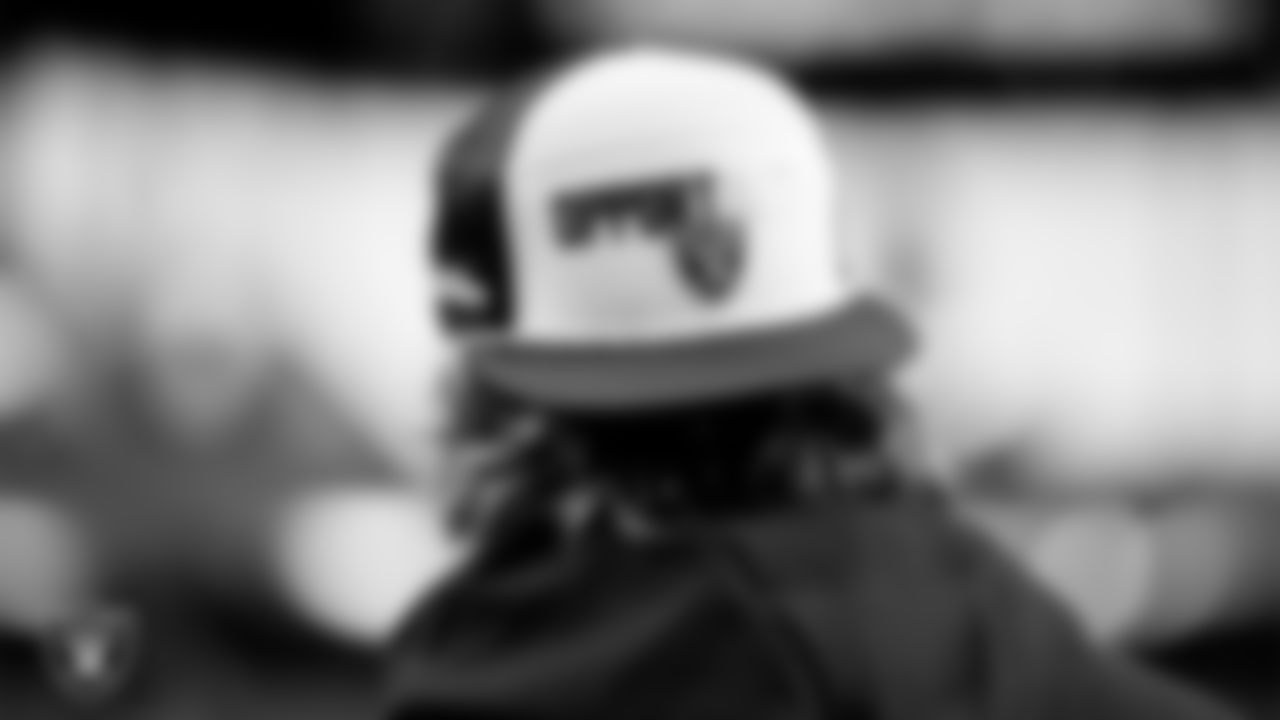 Las Vegas Raiders guard Alex Cappa (65) warming up before the regular season home game against the New York Giants at Allegiant Stadium.