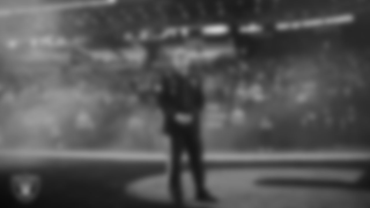 United States Army Veteran Michale Stevenson during the regular season home game against the Kansas City Chiefs at Allegiant Stadium.