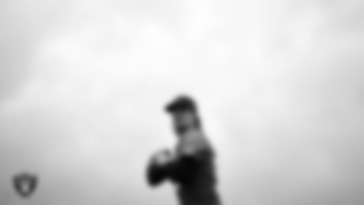 Las Vegas Raiders quarterback Kenny Pickett (15) during practice at Intermountain Health Performance Center.