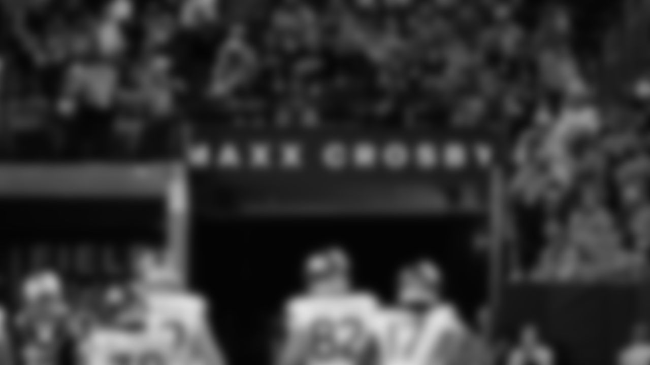 Walter Payton Man of the Year signage around Allegiant Stadium during the regular season home game against the Denver Broncos.