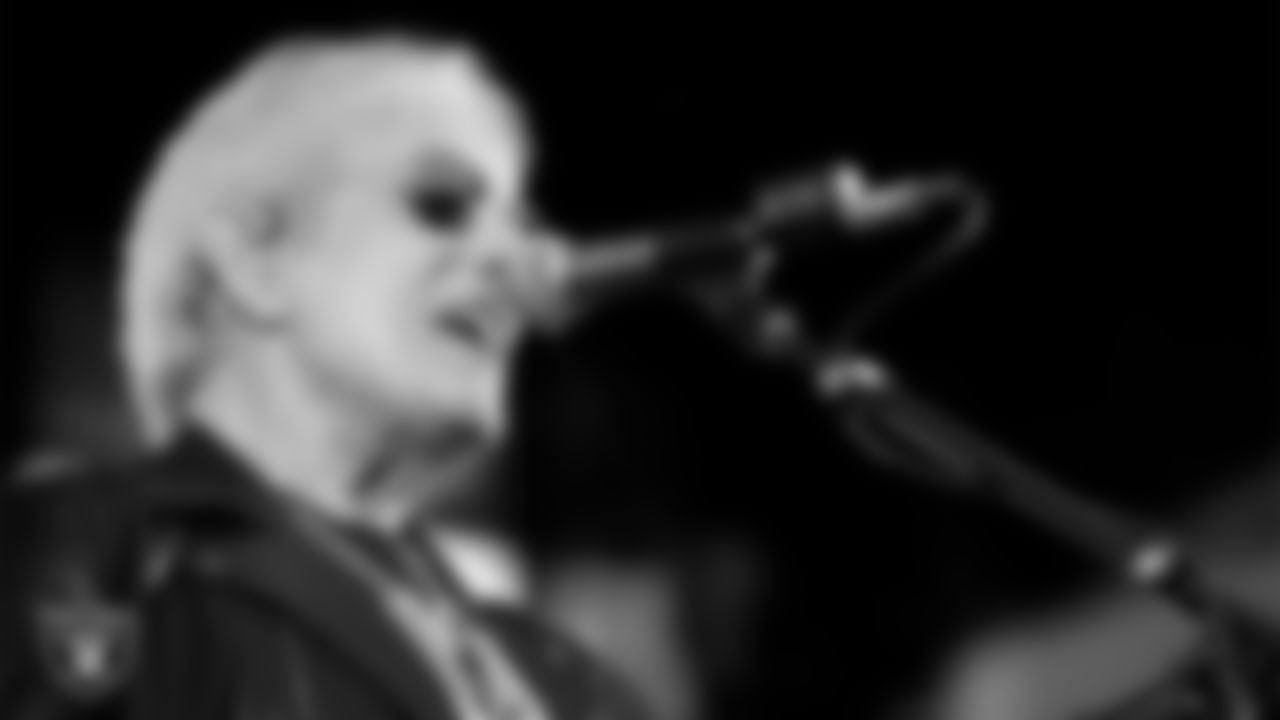 Guitarist and singer Don Felder performs during halftime at the Las Vegas Raiders' regular season home game against the Cleveland Browns at Allegiant Stadium.