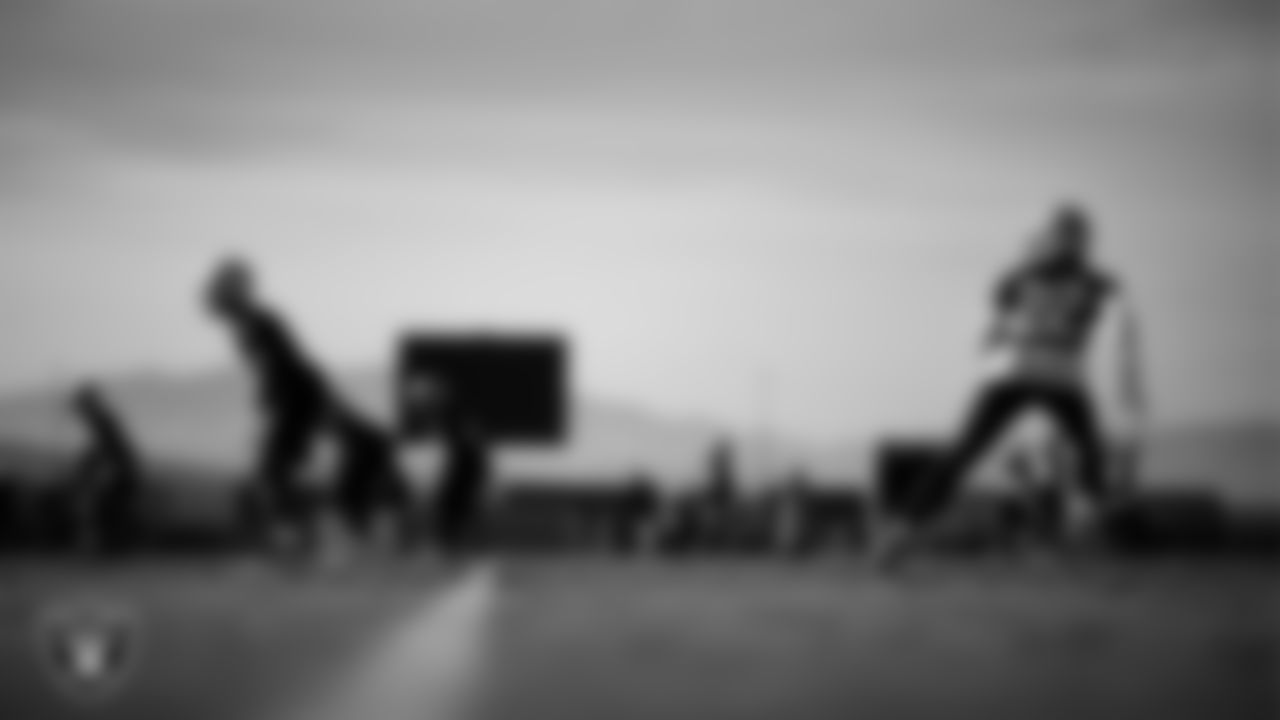 Las Vegas Raiders cornerback Eric Stokes (22) during practice at Intermountain Health Performance Center.