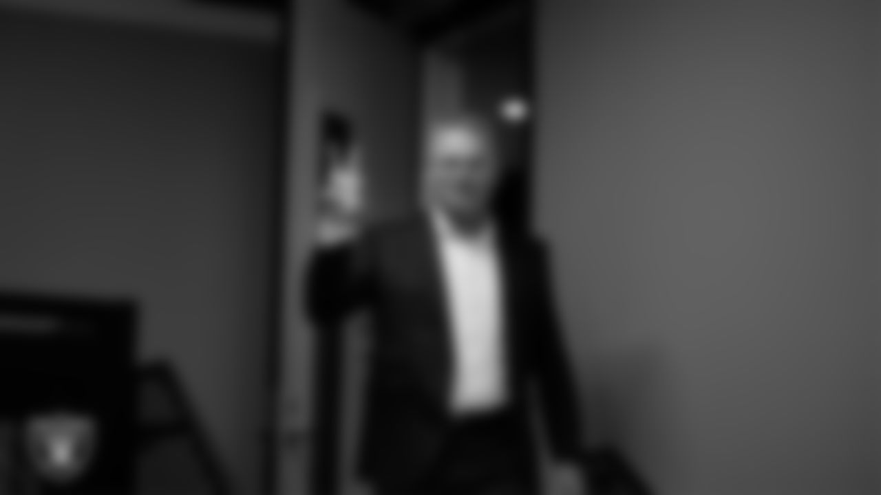 Las Vegas Raiders alumnus Howie Long during Head Coach Klint Kubiak's introductory press conference at Intermountain Health Performance Center.