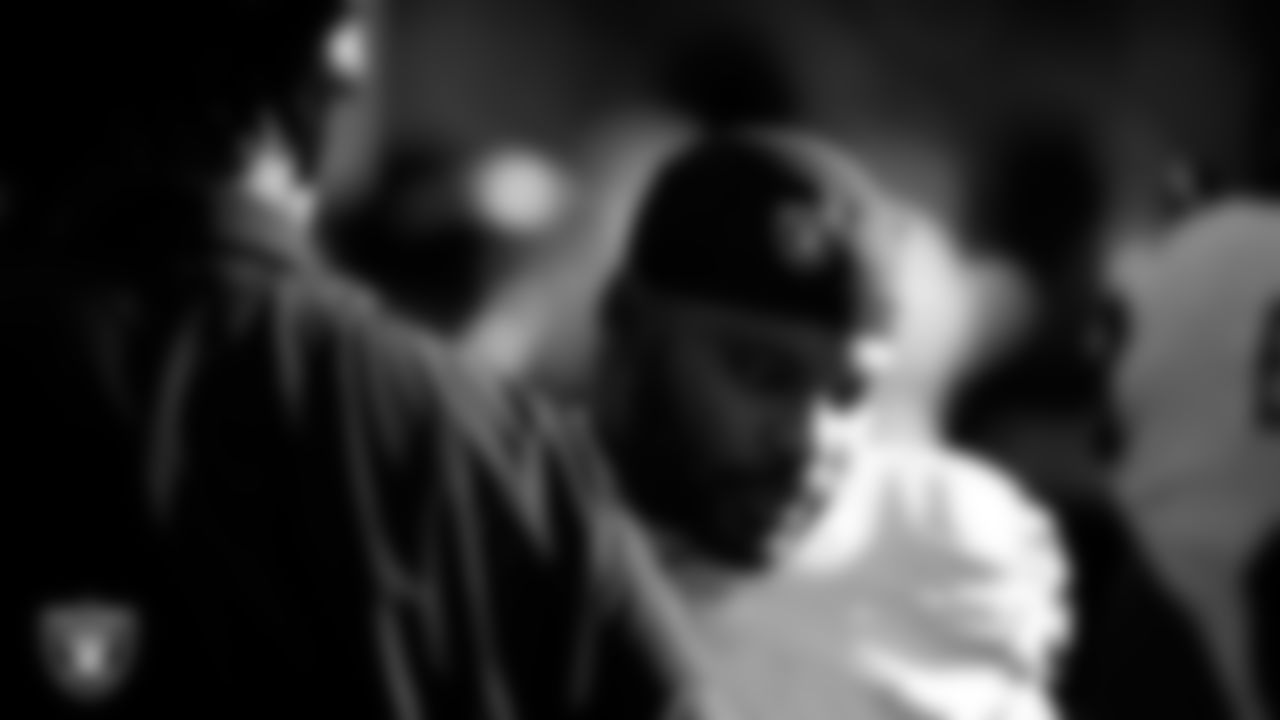 Las Vegas Raiders linebacker Elandon Roberts (52) on the sidelines during the regular season away game against the Houston Texans at NRG Stadium.