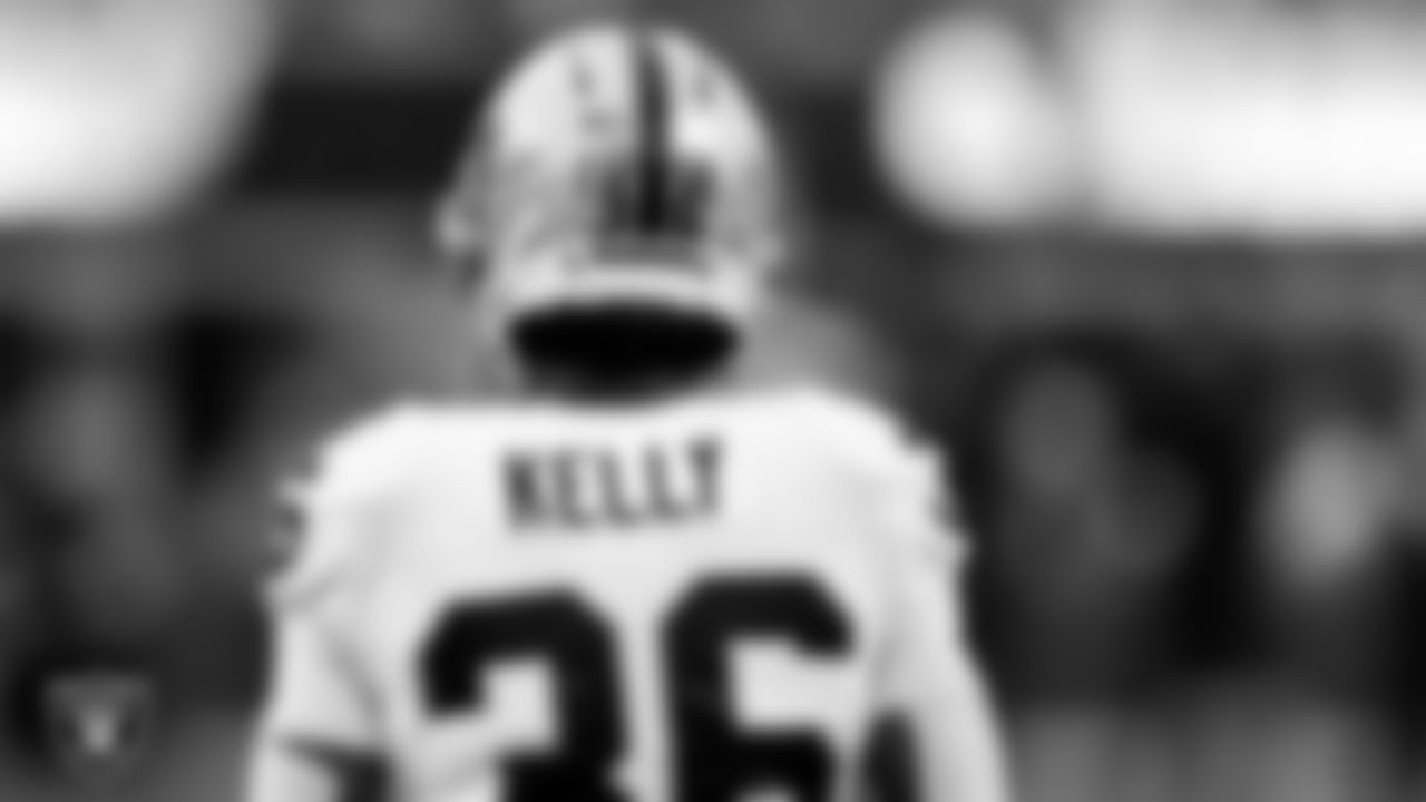 Las Vegas Raiders cornerback Kyu Blu Kelly (36) during the regular season away game against the Los Angeles Chargers at SoFi Stadium.