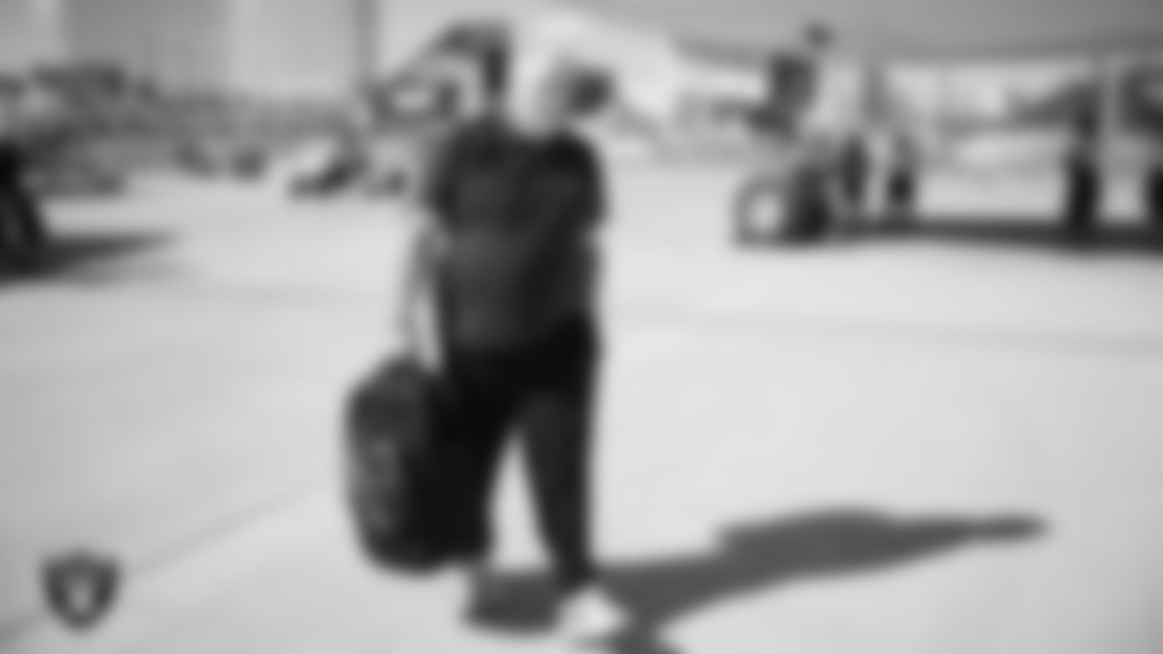 Las Vegas Raiders offensive coordinator Chip Kelly departs for the regular season away game against the Indianapolis Colts.