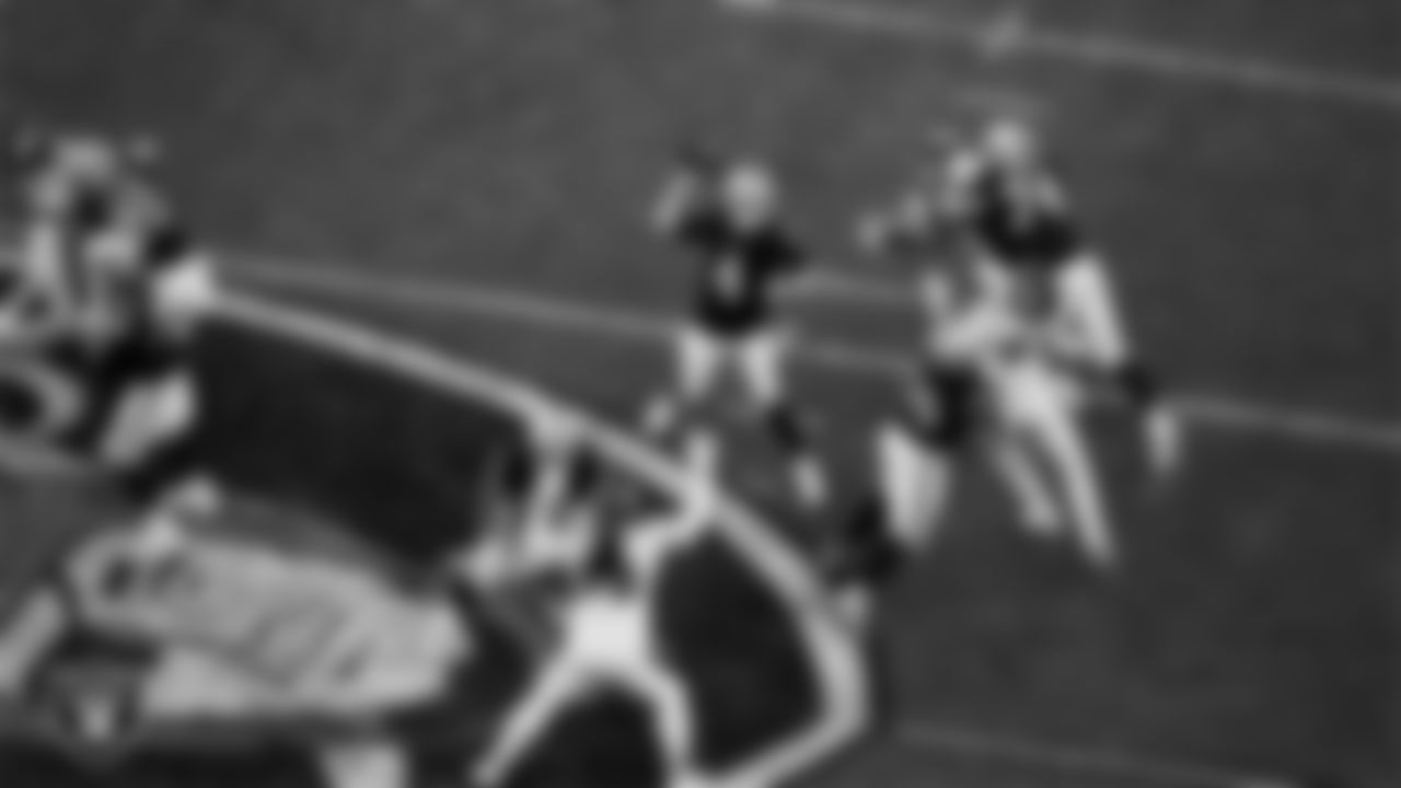 Las Vegas Raiders quarterback Aidan O'Connell (4) passes during the regular season home game against the Denver Broncos at Allegiant Stadium.