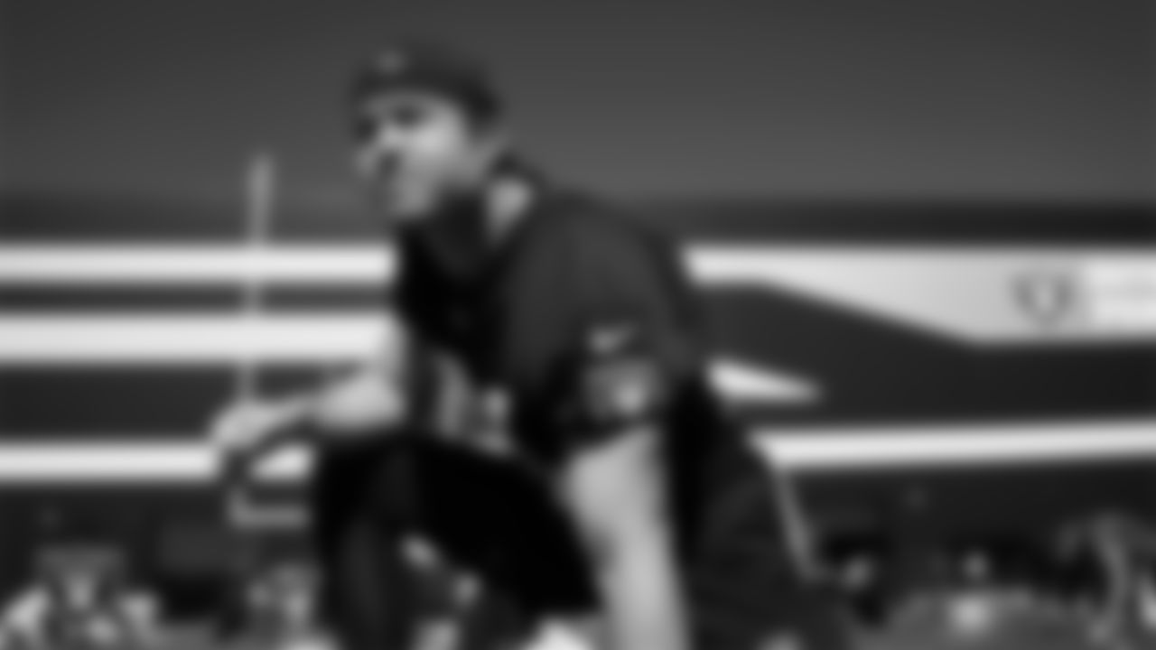 Las Vegas Raiders wide receiver Alex Bachman (81) during practice at Intermountain Health Performance Center.