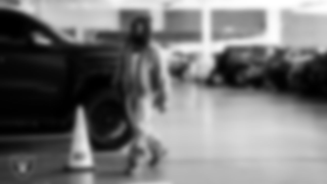 Las Vegas Raiders running back Ashton Jeanty (2) arrives to the regular season home game against the New York Giants at Allegiant Stadium.