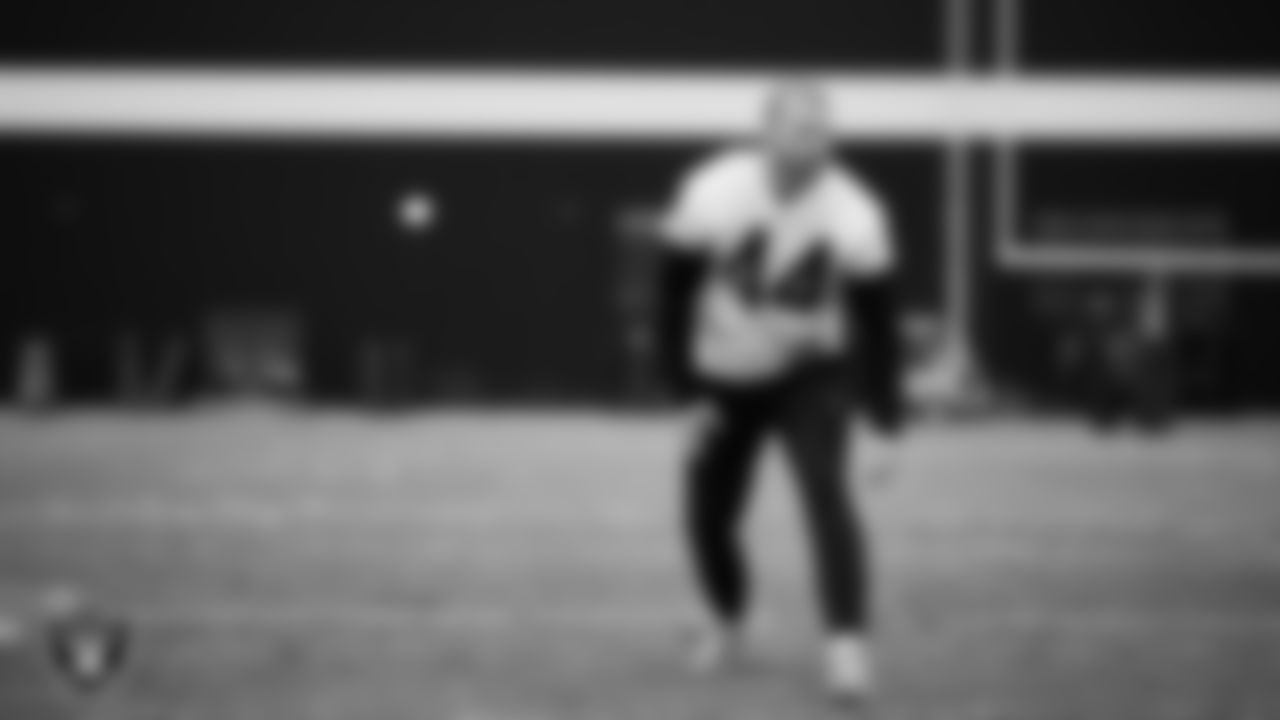 Las Vegas Raiders linebacker Tommy Eichenberg (44) during practice at Intermountain Health Performance Center.