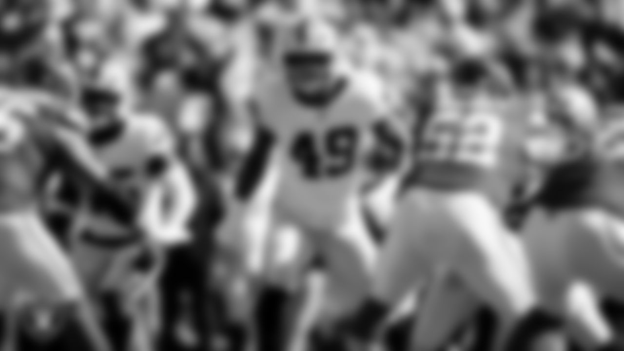 Las Vegas Raiders defensive end Charles Snowden (49) during the regular season away game against the Kansas City Chiefs at GEHA Field at Arrowhead Stadium.