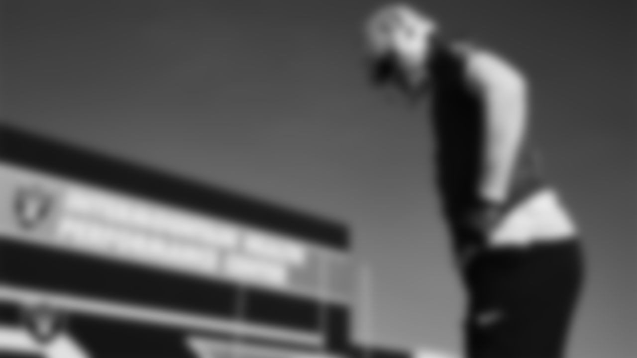 Las Vegas Raiders quarterback Geno Smith (7) during practice at Intermountain Health Performance Center.