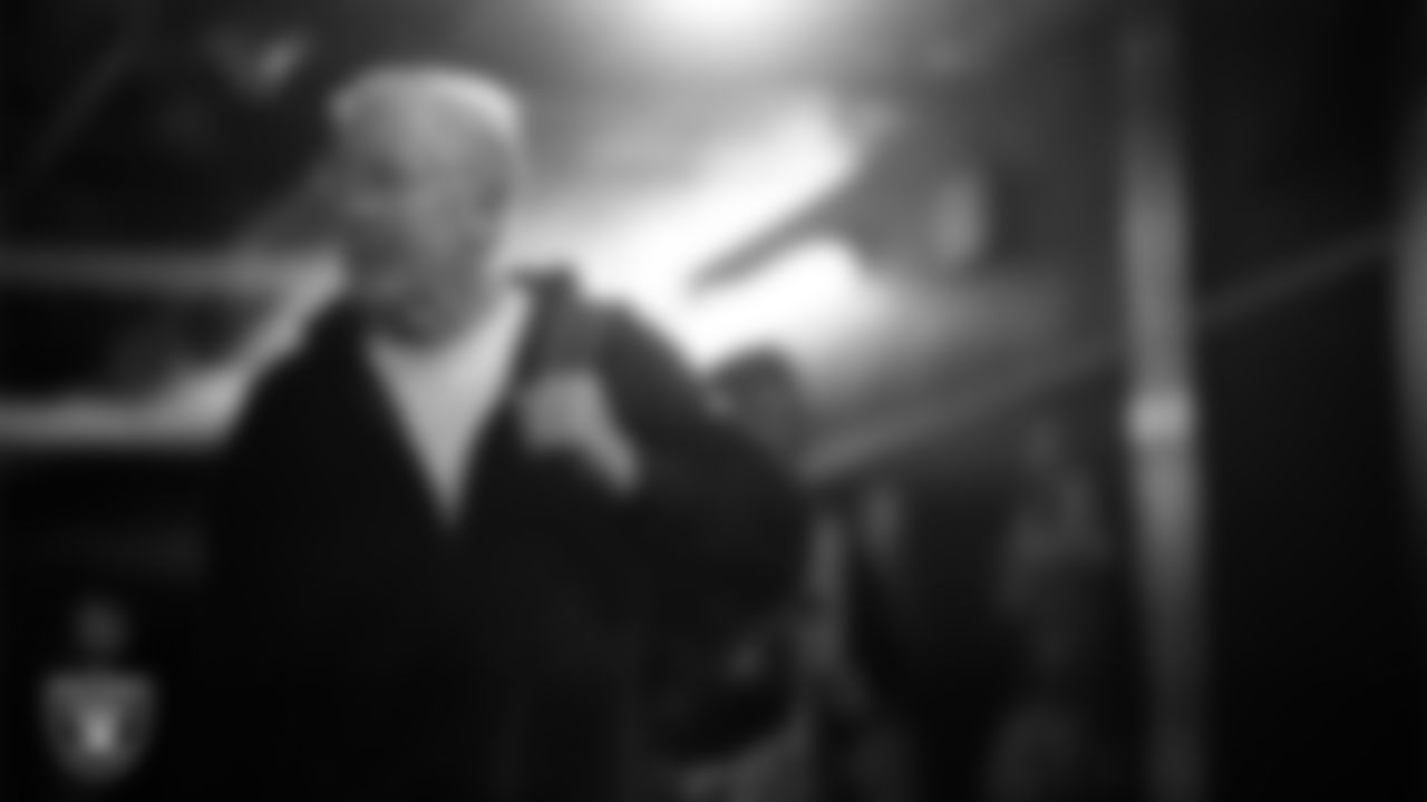 Las Vegas Raiders Head Coach Pete Carroll arrives to the regular season home game against the Denver Broncos at Allegiant Stadium.